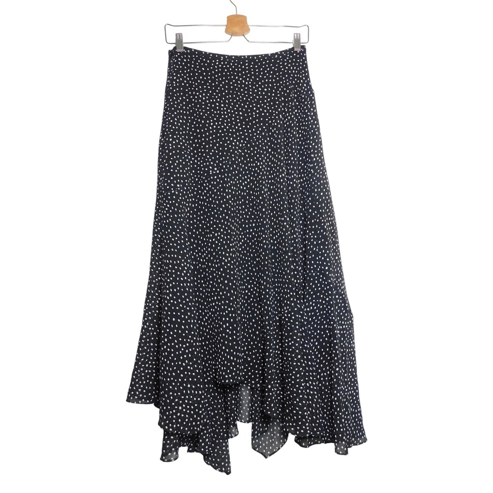 Cabi Sinatra Skirt Women 4 Polka Dot Asymmetrical Handkerchief Hem 4024